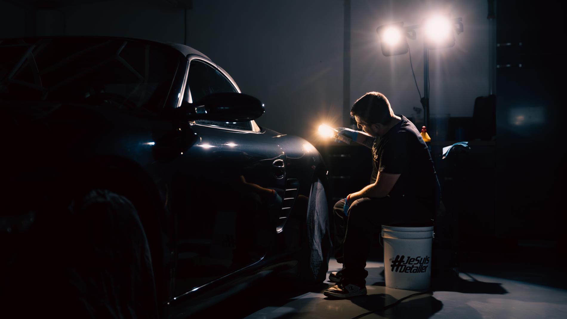 Polissage d'une Porsche